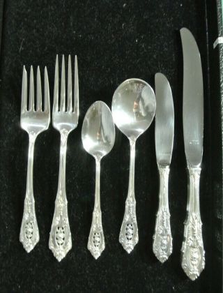 Wallace Sterling Silver Rose Point 6 - Piece Place Setting 250g No Mono