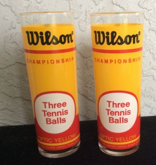 Set Of 2 Vintage Wilson Championship Three Tennis Balls Cocktail Glasses