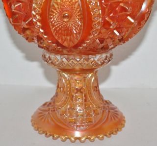 Antique Northwood Marigold Carnival Glass Punch Bowl - Memphis Pattern - N Mark 3