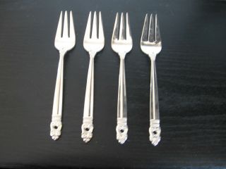 International Sterling Silver Royal Danish Salad Cake Forks - Set Of 4