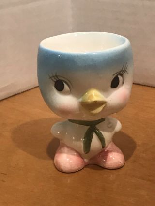 Vintage Anthropomorphic Cute Little Chick Egg Cup Kitchen Ceramic Made In Japan