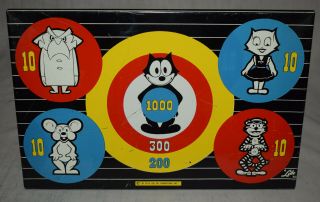 Vintage Lido Toys Felix The Cat Tin Game Target Board Sign