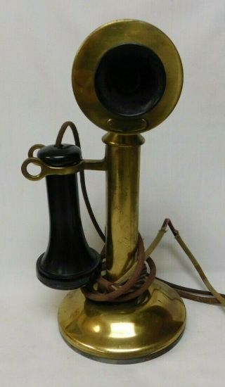 Antique Western Electric 329w Brass Candlestick Telephone Phone