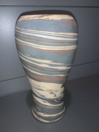 Antique Niloak Pottery Mission Swirl Arts & Crafts Vase 8” -