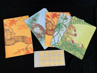 Vtg Current Wildlife Just A Notes Stationery Letter Writing Set By Linda Powell