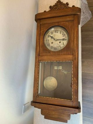 Antique Gustav Becker Wall Clock - Harfer Gong - Mechanics Restored