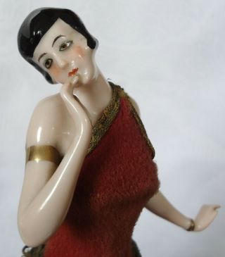 Gorgeous Antique German Half Doll Art Deco Flapper