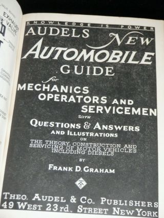Old Vintage 1930s 1940 Audel ' s Automobile Repair Guide Book Dodge Chevy Ford 3
