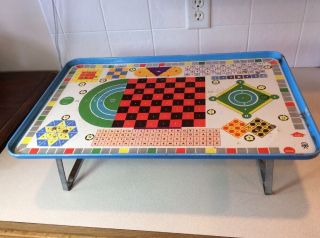 Vintage Pressman Toy Corp Ny Usa No 3385 - 298 Metal Childs Lap Tray Play Table