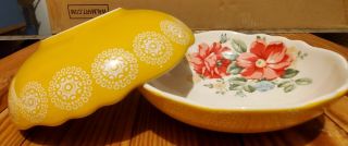 Pioneer Woman Vintage Floral Yellow Pasta Bowl Set Of 2