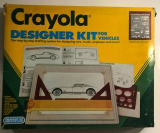 Vintage 1982 Crayola Designer Kit For Designing Vehicles Set No.  5605 B8