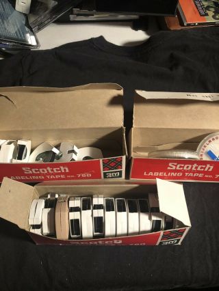 Vintage Scotch 3m 760 Labeling Tape 1/4 " X 144 " Black