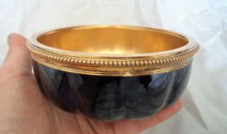 Fine 19th Century French Solid Silver Gilt Mounted Opaline Candy? Glass Bowl