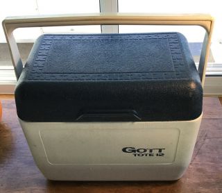 Vintage Gott Tote 12 Cooler Blue And White Tailgate