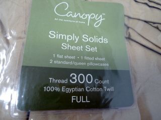 Vtg Soft Gold Canopy Simply Solids Sheet Set Egyptian Cotton 300 Count Full
