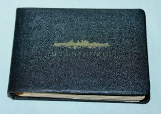 Rare Wwii Book Your Ship The Nashville 1942 - 45 Photos Cruise Book