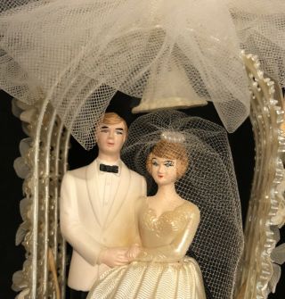 Vintage 1980 Wedding Cake Topper Bride And Groom Lace Coast Novelty Zealand