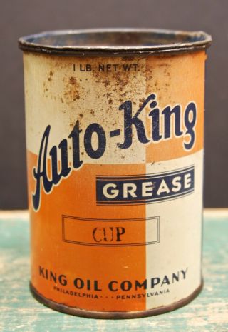 Vintage Auto - King Grease 1 Lb Can King Oil Co.