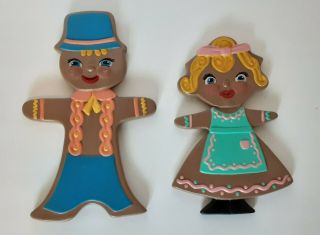 Vintage Arnel Chalkware Gingerbread Man And Woman