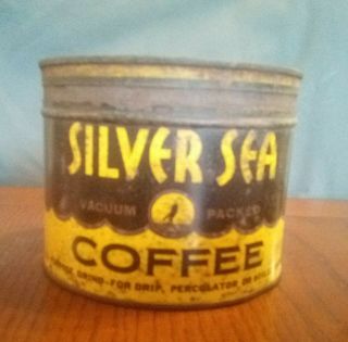 Vintage Silver Sea 1 Lb.  Coffee Tin Can