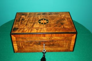 Victorian Walnut And Inlaid Jewellery Box