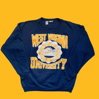 Vintage West Virginia University Wvu Mountaineers Crewneck Sweatshirt Size Large