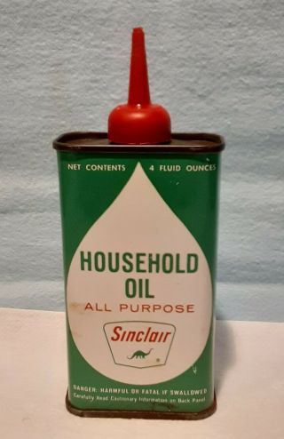 Vintage Sinclair Household Oil Tin Can Empty