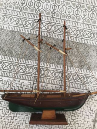 Vintage Wooden Ship Model Schooner By Eugene Leclerc Models,  " Canadienne " Repair
