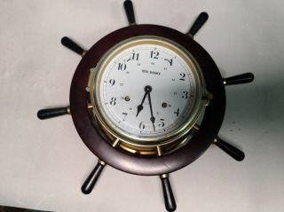 Schatz Royal Mariner 8 - Day Brass Ship Bell Clock,  Key Arrives B4 Christmas