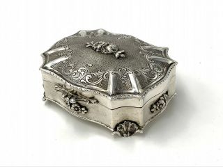 Boîte Coffret En Argent Massif Xixe Antique Solid Silver Box