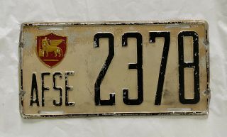 Allied Forces In Southern Europe License Plate 1960 