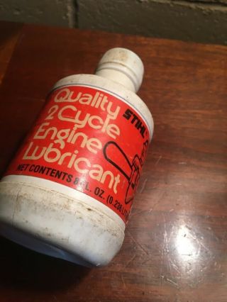 Vintage 1/2 Pint Stihl Chainsaw Engine Oil Quality 2 Cycle Full Bottle
