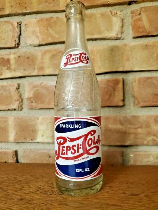 Vintage Red White Blue Ach Pepsi Cola Double Dot Soda Bottle Sioux Falls,  So Dak