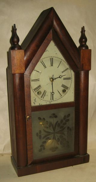 Antique Daniel Pratt Boston American Gothic - Style Steeple Chime Clock