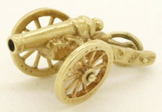 Antique Heavy 14k Yellow Gold Elegant High Fashion Cannon Charm