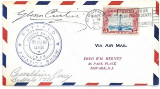 1929 Aviation Pioneer Glenn Curtiss Signed Cover