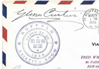 1929 AVIATION PIONEER GLENN CURTISS SIGNED COVER 2