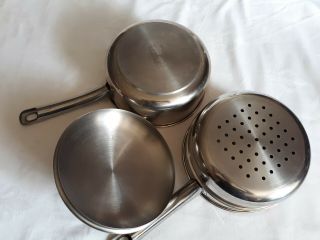 Vintage Meyer Steel Myersteel Stainless Double Boiler Steamer Cookware Pot Pan X