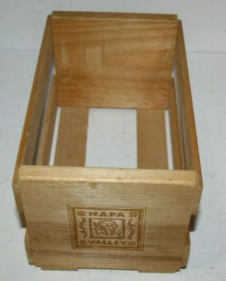 Vintage Napa Valley Box Company Natural Wood Cd/dvd Storage Crate Holds 20