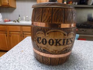 Vintage Ceramic Barrel Cookie Jar,  1960 