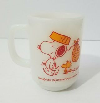 Vintage Snoopy Come Home Anchor Hocking Fire King Woodstock Mug 1965