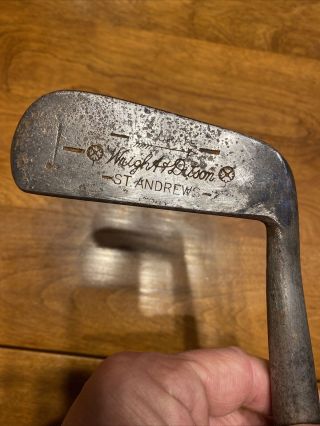Vntg St Andrews Wright & Ditson Accurate Hickory Shaft Rh Putter Golf Club 35 "