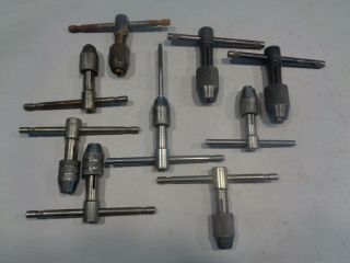 Vintage Machinist Tap T - Wrenches,  Two Gtd,  One Ace,  Six Without Any Markings,  Lo
