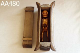 Voodoo Haunted Doll Skeleton Skull Talisman Witchcraft Thai Amulet Wood Box 480a