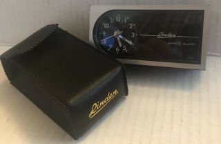 Vintage Linden Quartz Battery Portable Travel Alarm Clock W/ Case Same Day Ship