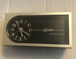 Vintage Linden Quartz Battery Portable Travel Alarm Clock w/ Case Same Day Ship 2