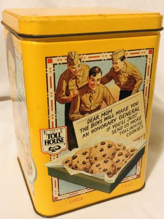 Vintage Nestle Toll House Collector Cookie Yellow Tin Can Circa 1939 2