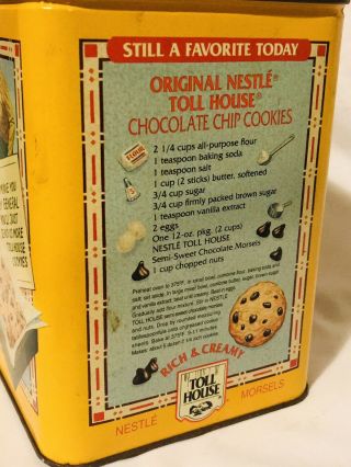 Vintage Nestle Toll House Collector Cookie Yellow Tin Can Circa 1939 3