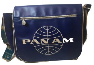 Pan American Pan Am Airlines Travel Messenger Bag Blue With Tag Vintage
