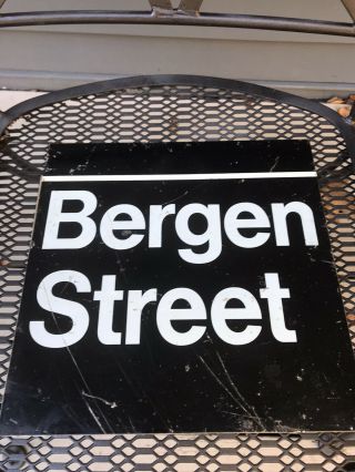 Authentic Vintage Metal Nyc Subway Sign - Bergen St